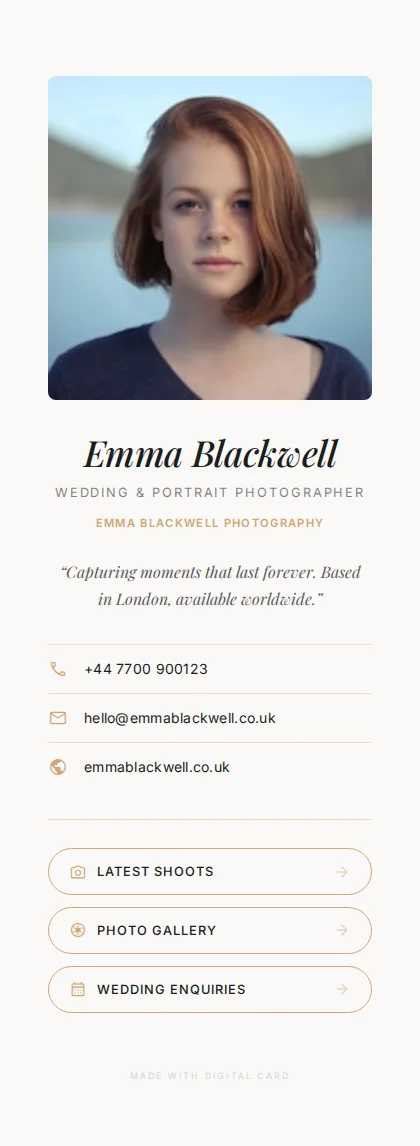 Emma Blackwell's card